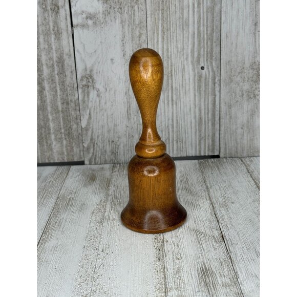 Vintage V.G. Wood Desk Teacher Bell Made in Taiwan - Picture 2 of 5
